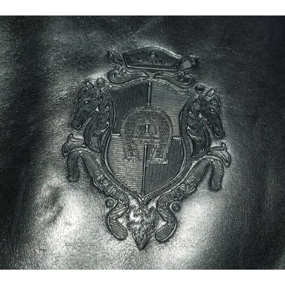 Womens Boots--black leather crest "Costa" knee high riding boot-7M - Picture 2 of 8